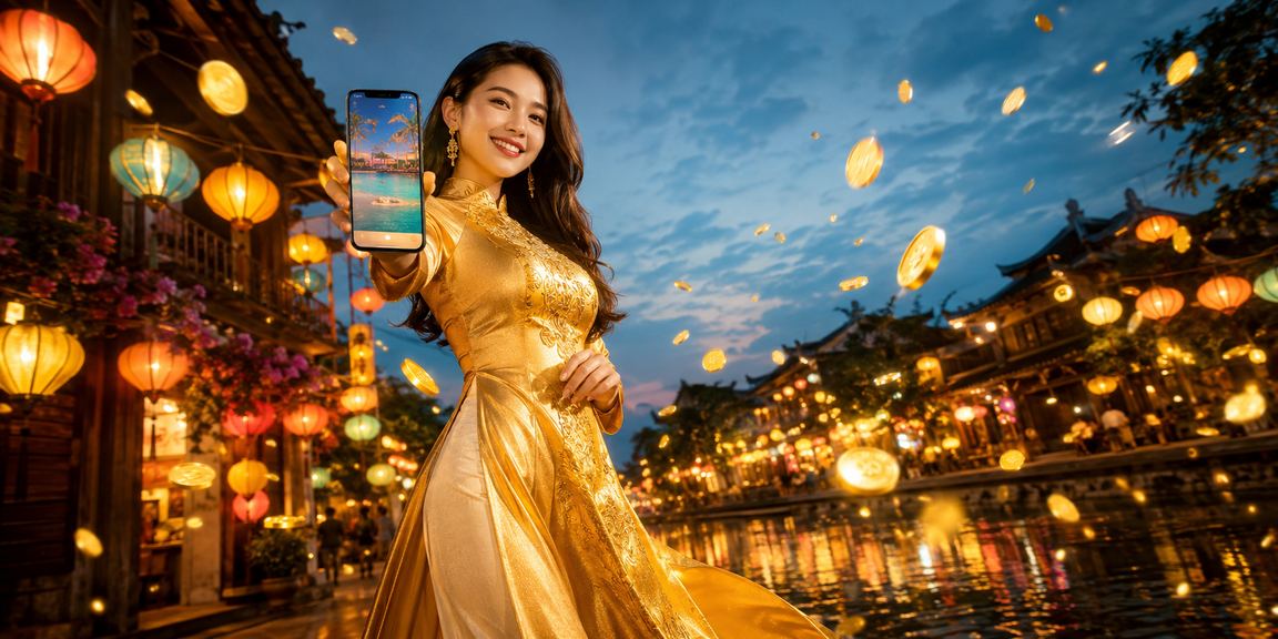 Người dùng tại Hà Nội trải nghiệm casino trực tuyến với trang phục áo dài